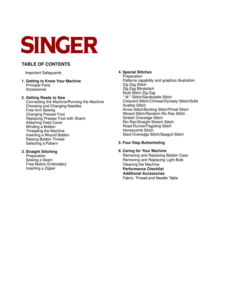 Singer Sewing Machine 9410 Manual