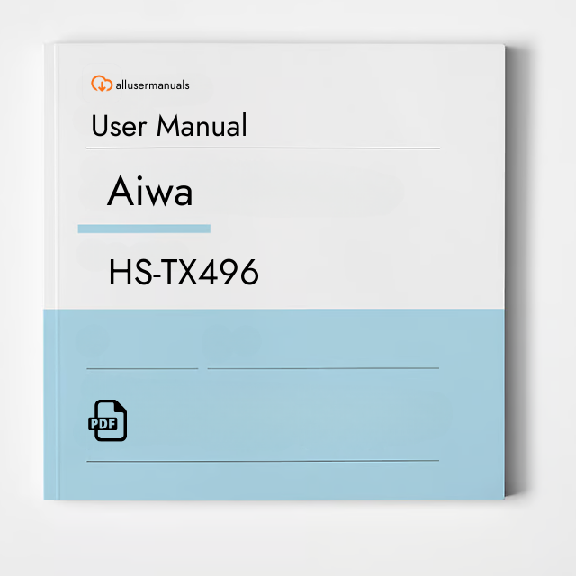 Aiwa Audio Equipment HS-TX496 Manual