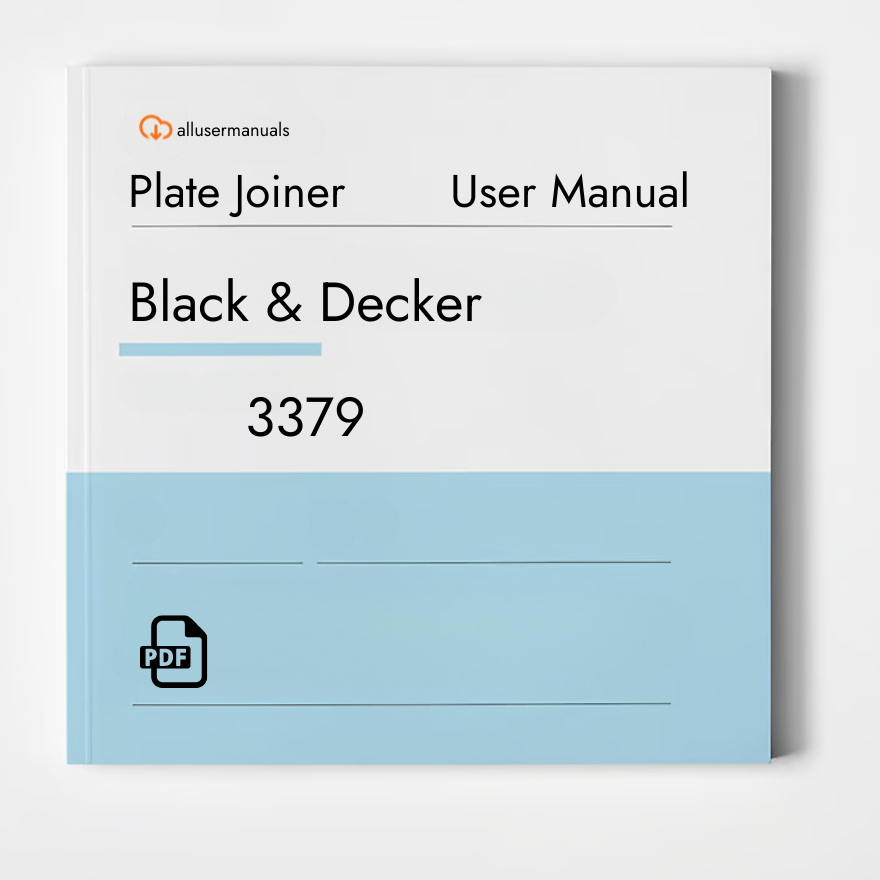 Black & Decker Plate Joiner 3379 Manual