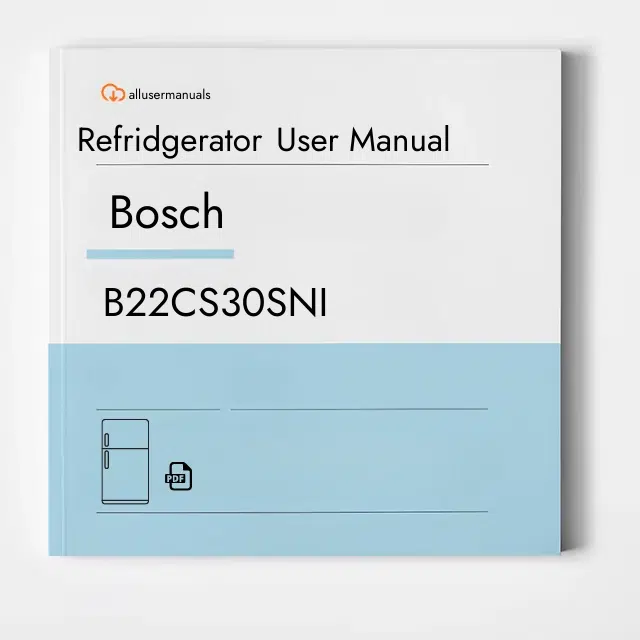 Bosch Refrigerator B22CS30SNI Manual