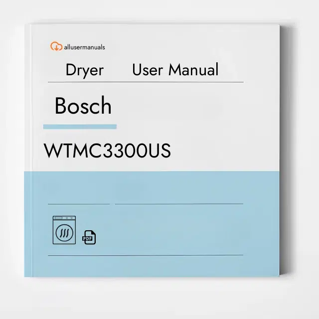 Bosch Dryer WTMC3300US Manual
