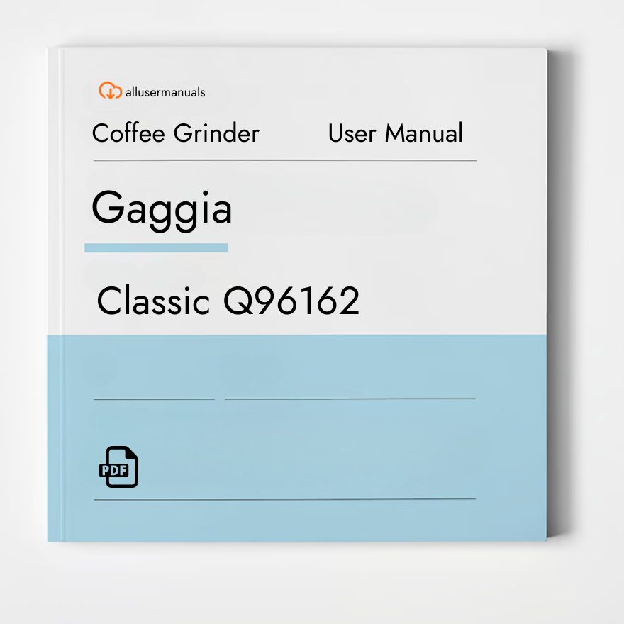 Gaggia Coffee Grinder Classic Q96162 Manual