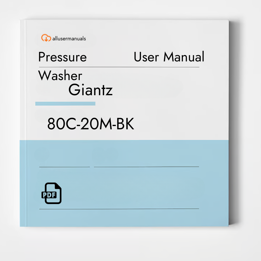 Giantz Power Washer 80C-20M-BK Manual