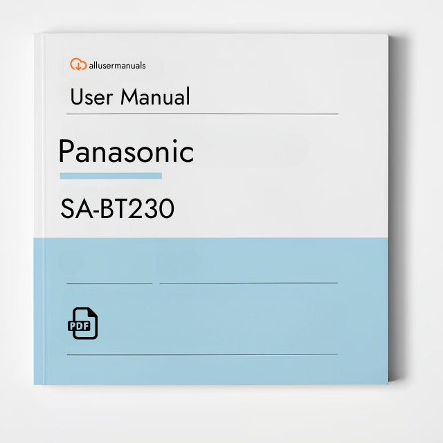 Panasonic DVD Player SA-BT230 Manual