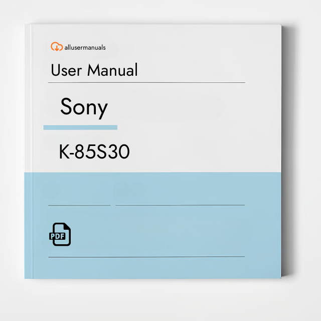 Sony Television K-85S30 Manual