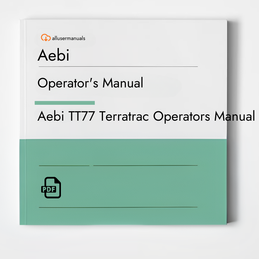 Aebi Tractors TT77 Terratrac Manual