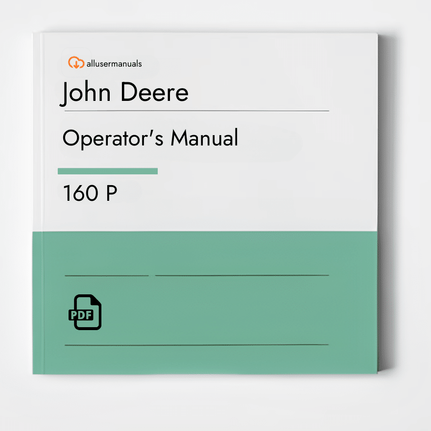 John Deere Excavators 160 P Manual