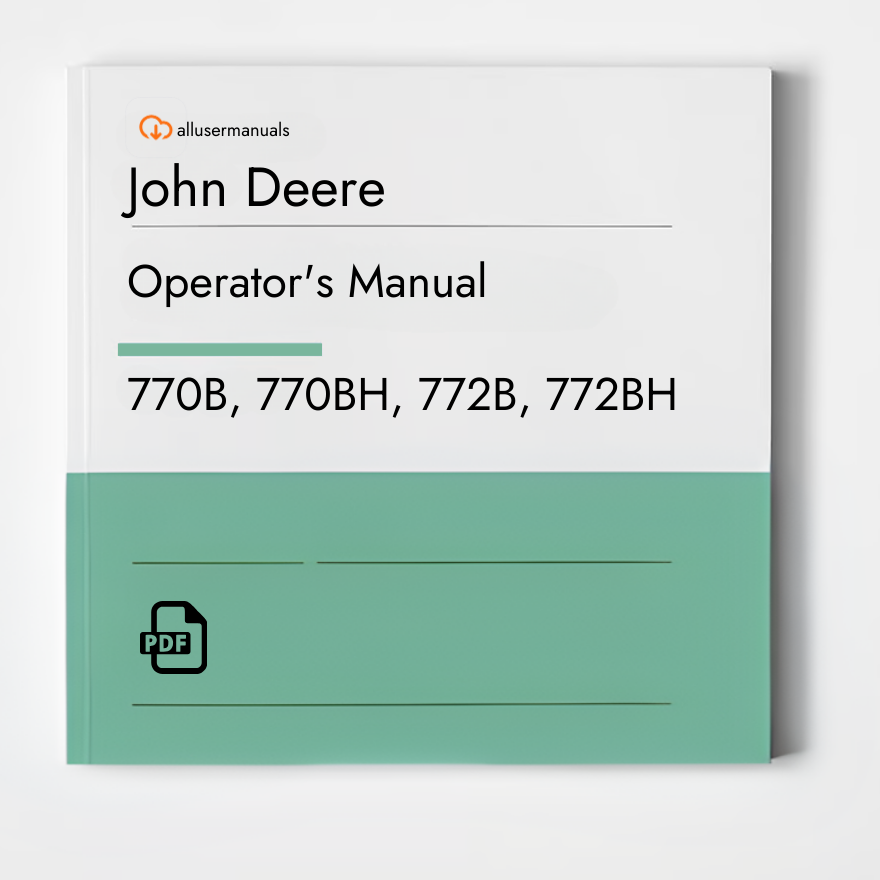 John Deere Motor Graders 770B Manual