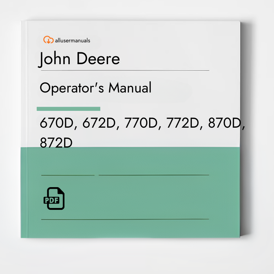 John Deere Motor Graders 770D Manual