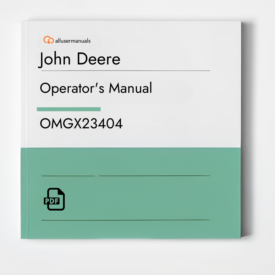 John Deere Tractors OMGX23404 Manual