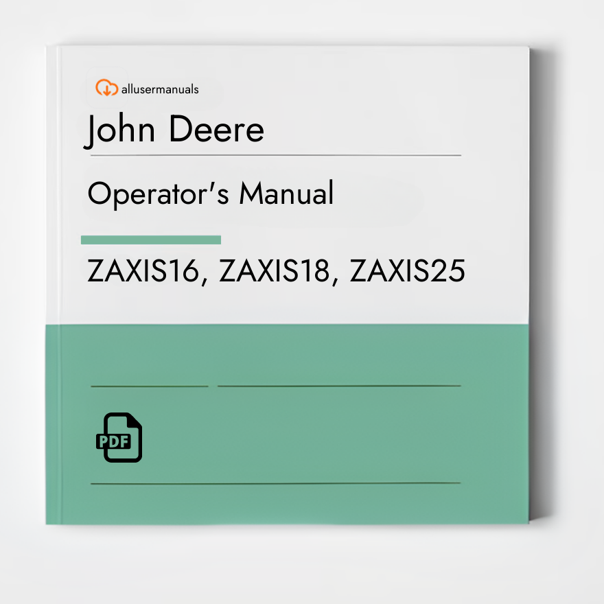 John Deere Excavators ZAXIS25 Manual