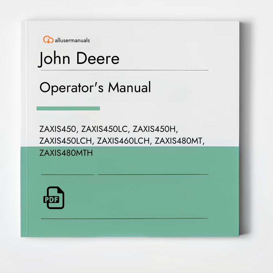 John Deere Excavators ZAXIS480MTH Manual