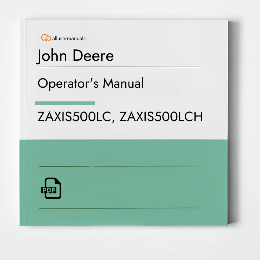 John Deere Excavators ZAXIS500LC Manual
