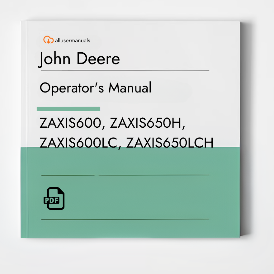 John Deere Excavators ZAXIS600 Manual