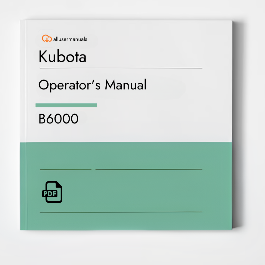 Kubota Tractors B6000 Manual