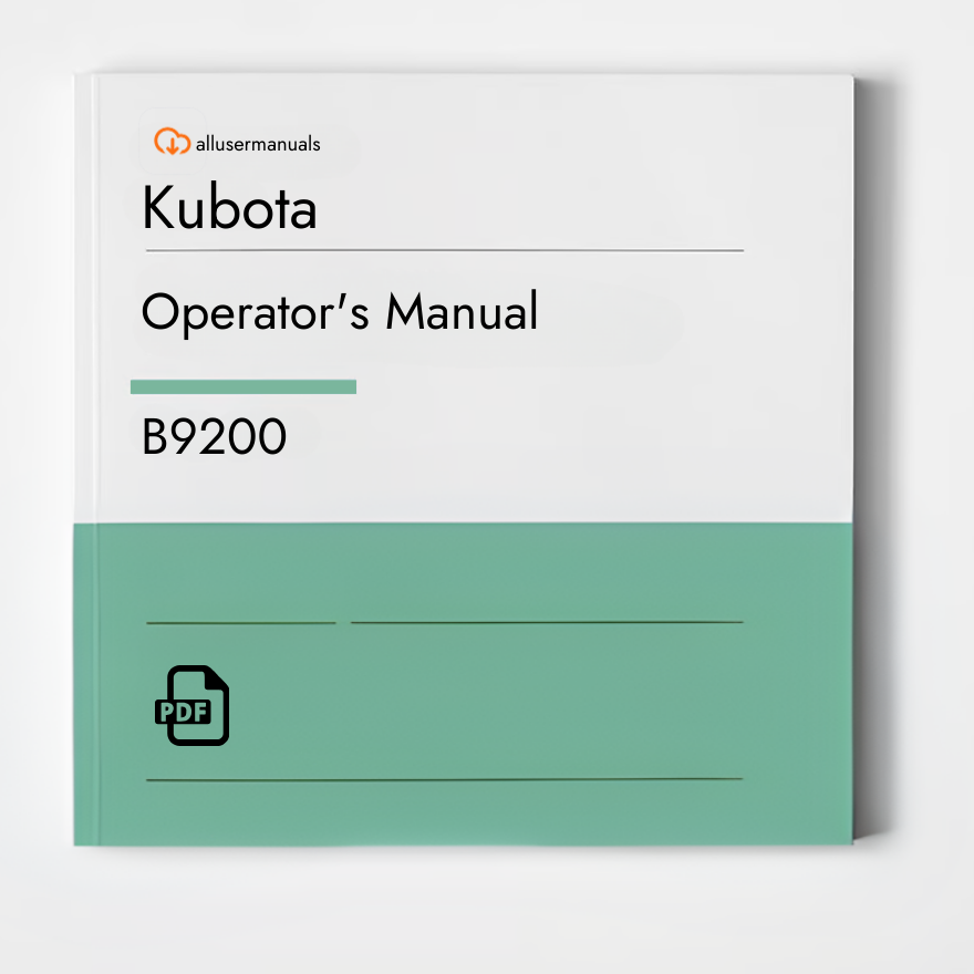 Kubota Tractors B9200 Manual