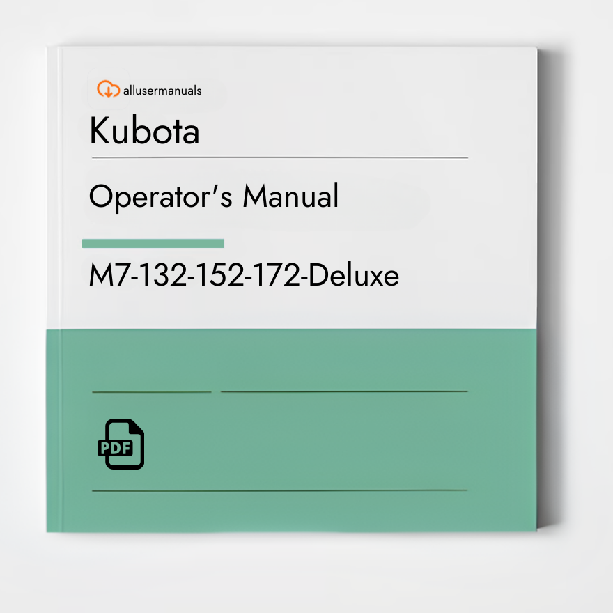 Kubota Tractors M7172 Deluxe Manual