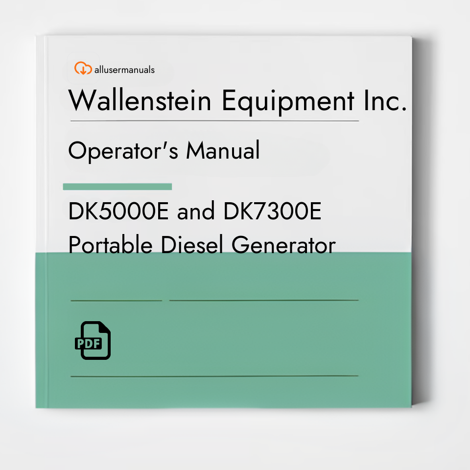 Wallenstein Equipment Inc. Generator DK5000E Manual