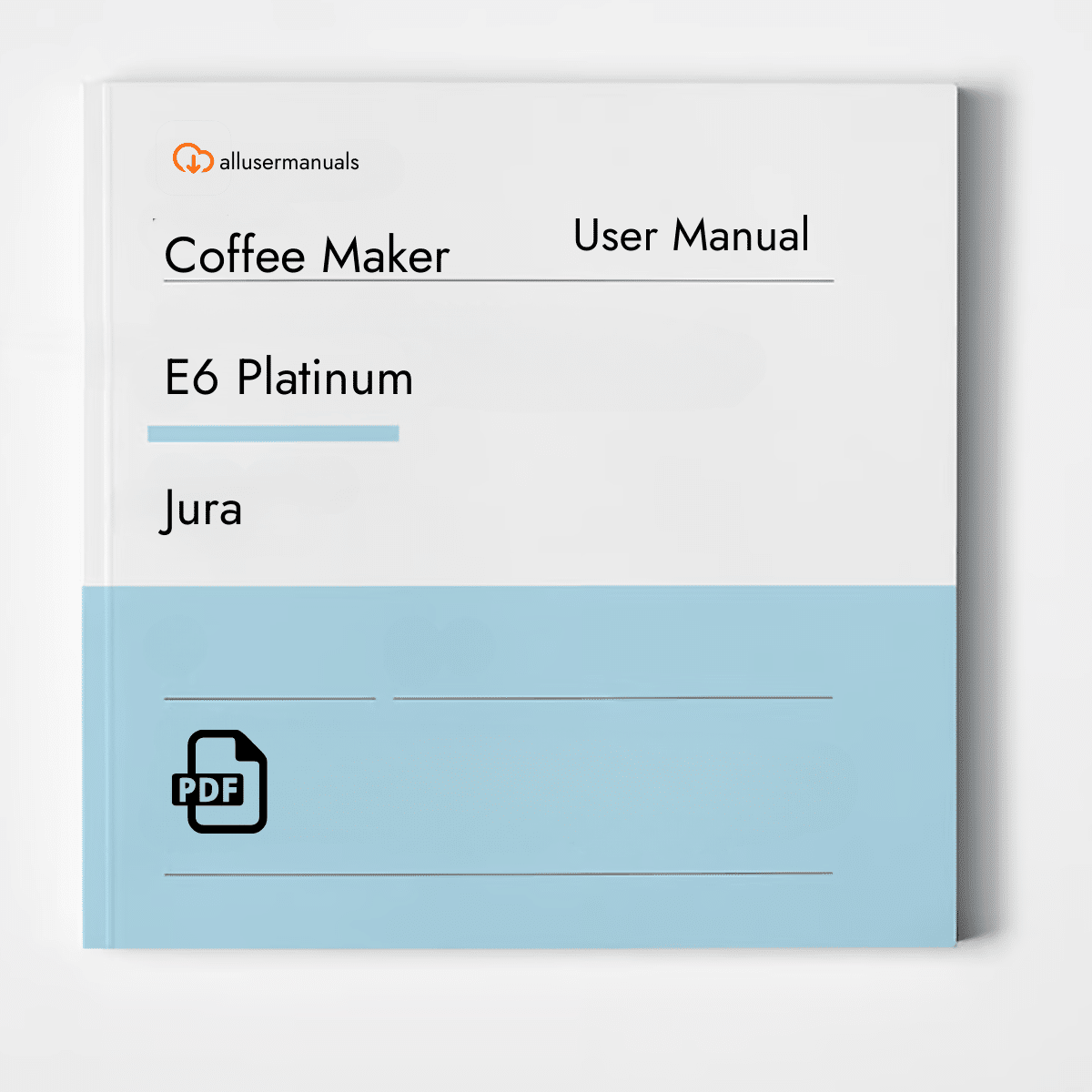 Jura Coffee Maker E6 Platinum Manual