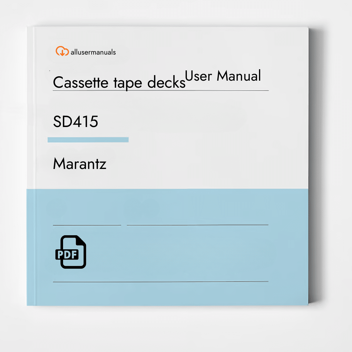 Marantz  Cassette Recorder SD415  Manual