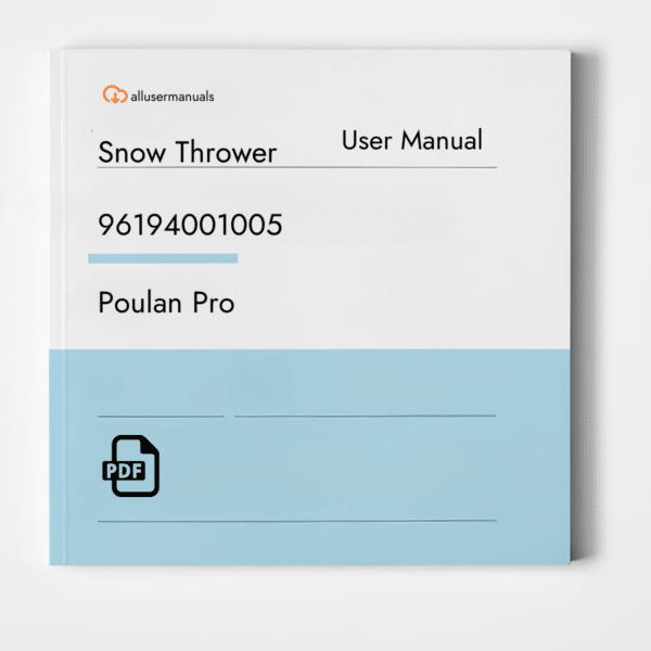 Poulan Pro Snow Thrower 96194001005 Manual Download