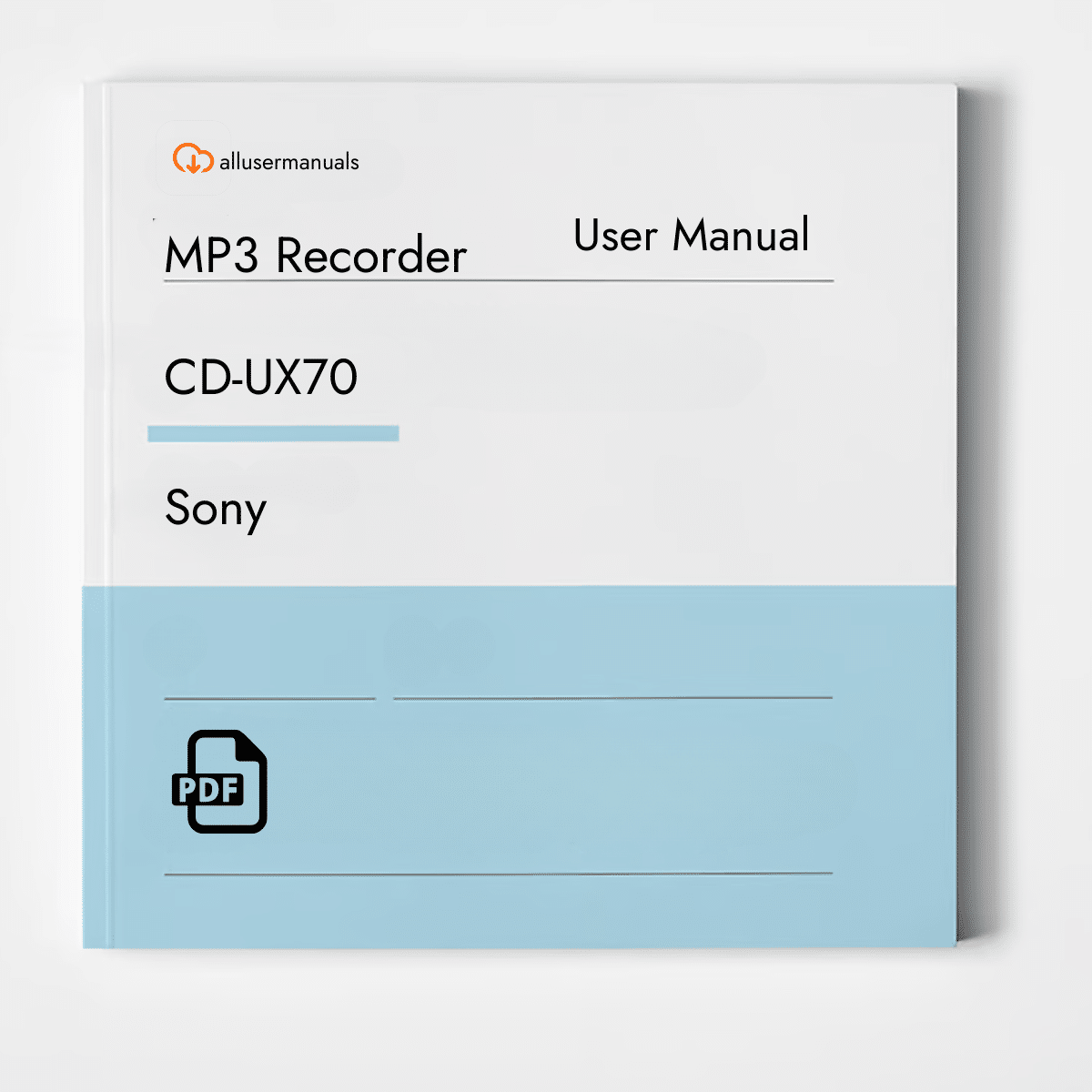 Sony MP3 Recorder CD-UX70 Manual