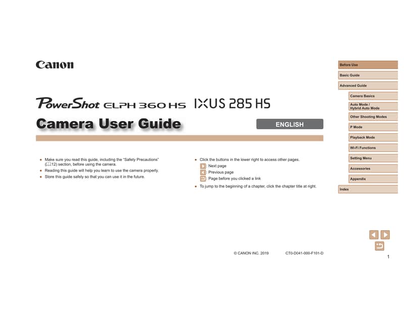 Canon Camera IXY 650 Manual