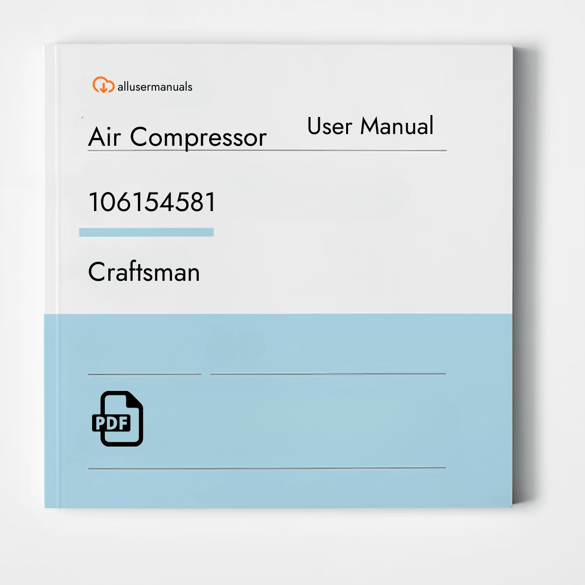Craftsman  Electric Air Compressor 106154581 Manual